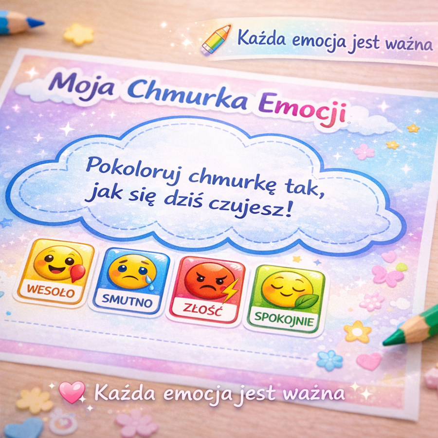 Chmurka emocji - karta pracy