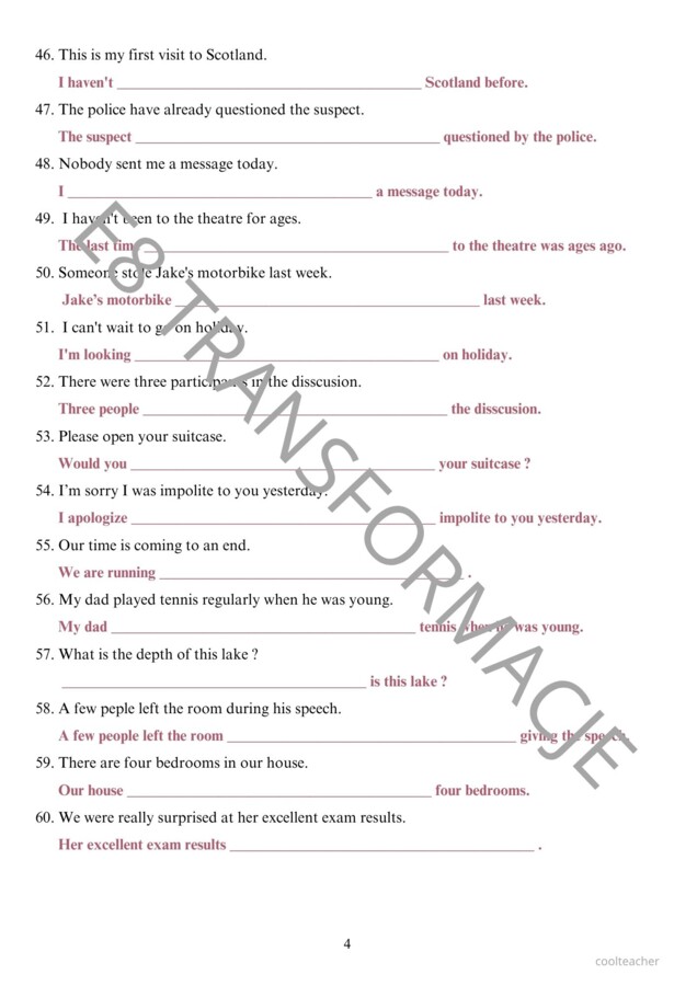 E8 Transformacje zdań