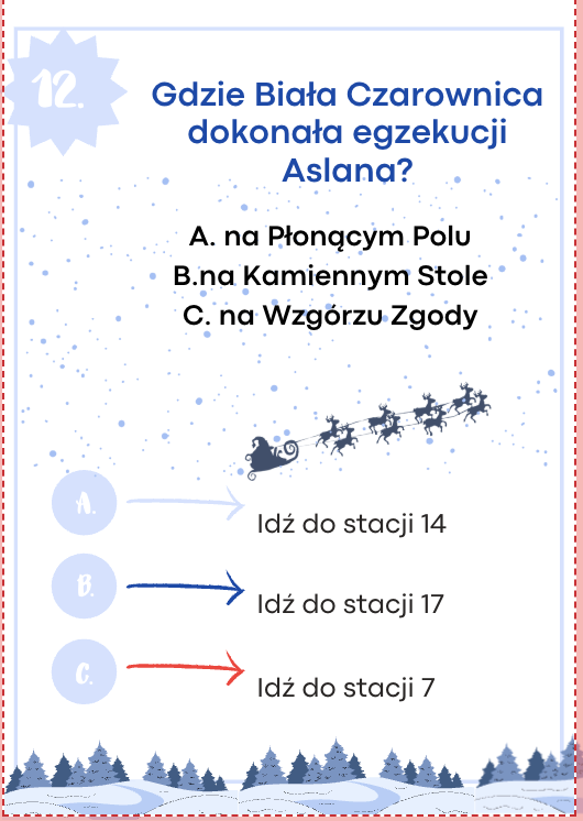 "Opowieści z Narnii" - lekcja w ruchu (stacje zadaniowe)