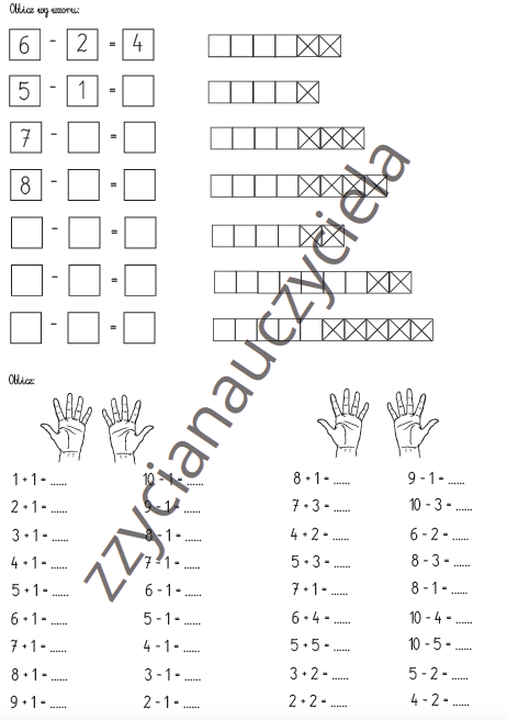 Dodawanie i odejmowanie do 10