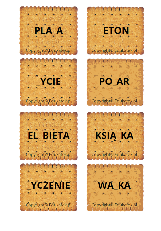 Ciasteczkowa ortografia – zabawa ortograficzna