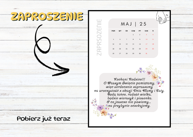 Dzień Mamy Dzień Taty Dzień Rodziny Zaporszenie