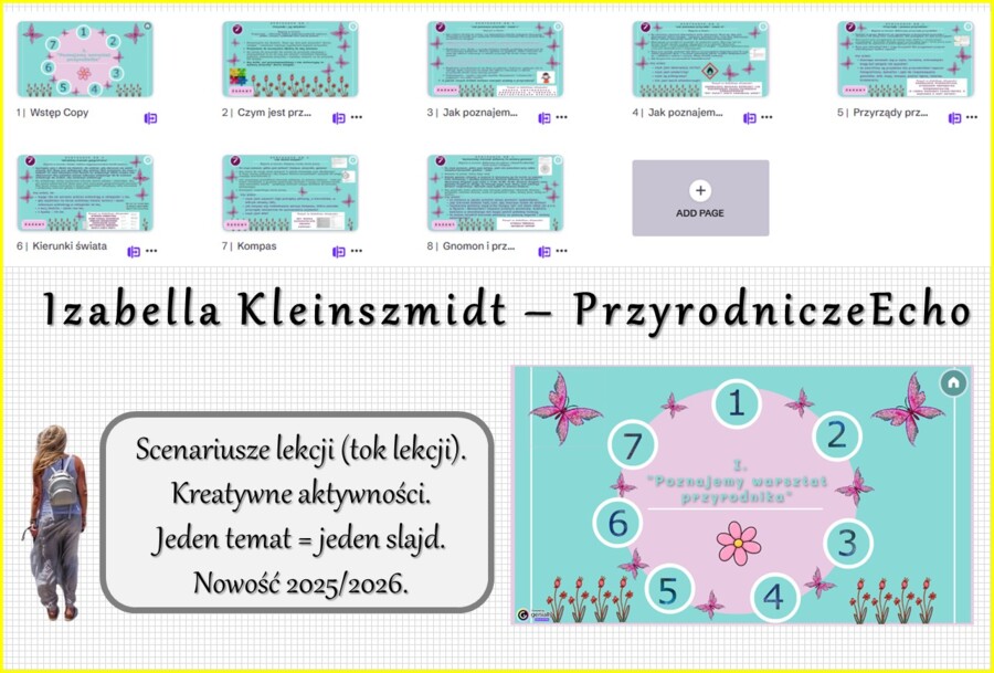 Scenariusze kreatywnych lekcji z przedmiotu PRZYRODA do klasy 4 w genial.ly do edycji. Prezentacje multimedialne/zadania/zabawa. Przyroda 4. Dział „Poznajemy warsztat przyrodnika”. Nowość 2025/2026.