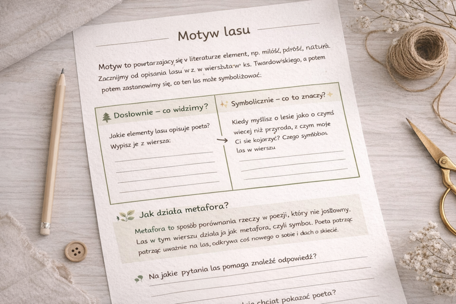 Ścieżki lasu – przewodnik tematyczny do pracy z wierszem ks. Twardowskiego