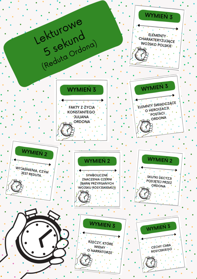 Lekturowe 5 sekund - WIELKI ZESTAW - Lektury z klas 7-8