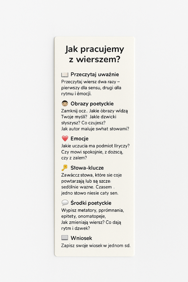 Zakładka: Jak pracujemy z wierszem?