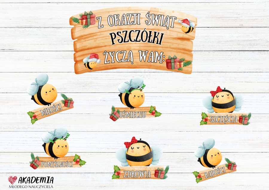 ŚWIĄTECZNE ŻYCZENIA - WERJA PSZCZÓŁKI - INNE NAZWY GRUP RÓWNIEŻ DOSTĘPNE