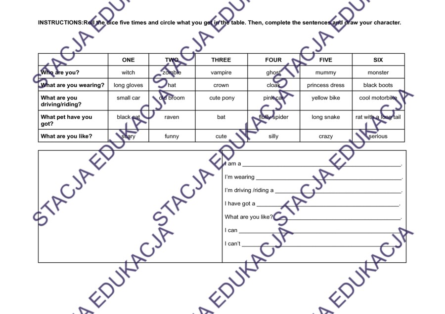 Halloween Challenge – karta pracy do nauki angielskiego