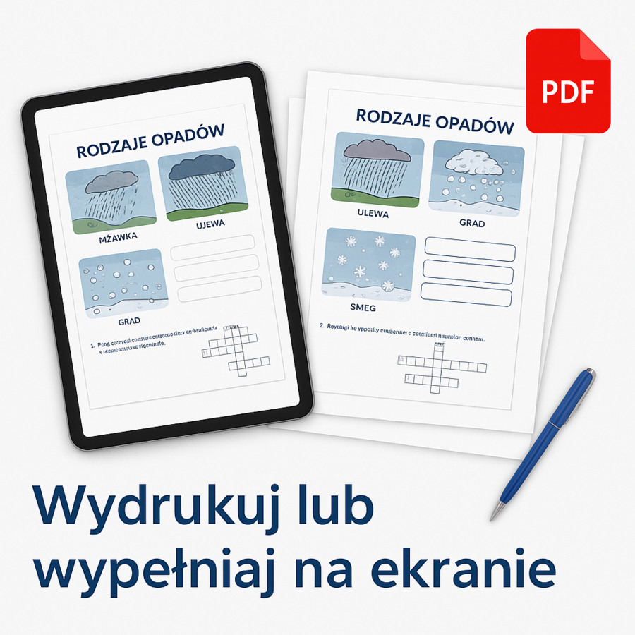 Karta pracy „Rodzaje opadów”