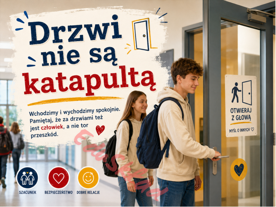 🛎️ Zasady bezpiecznej przerwy – nowoczesna gazetka korytarzowa z humorem