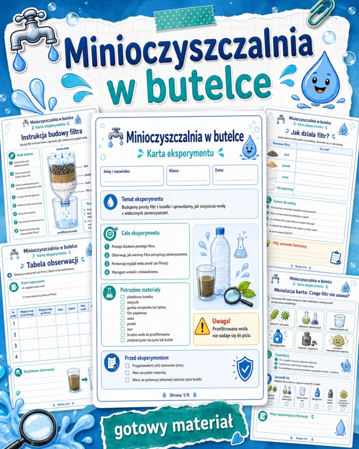 Minioczyszczalnia w butelce. Eksperyment