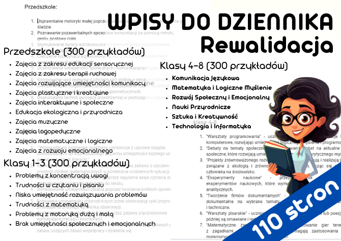 Wpisy do Dziennika - rewalidacja gotowce, przykłady, inspiracje
