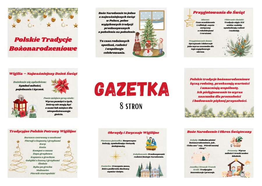 Polskie Tradycje Bożonarodzeniowe/ Boże narodzenie - GAZETKA