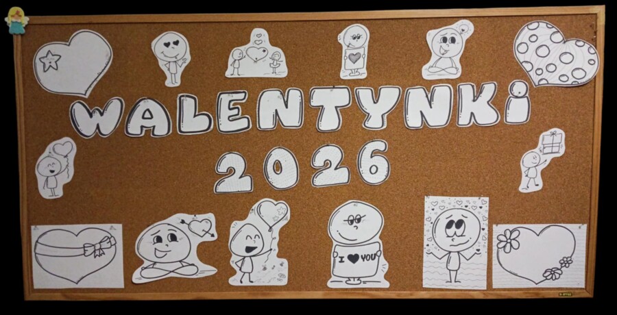 Walentynkowy zestaw edukacyjny — czarno-biały PDF do druku