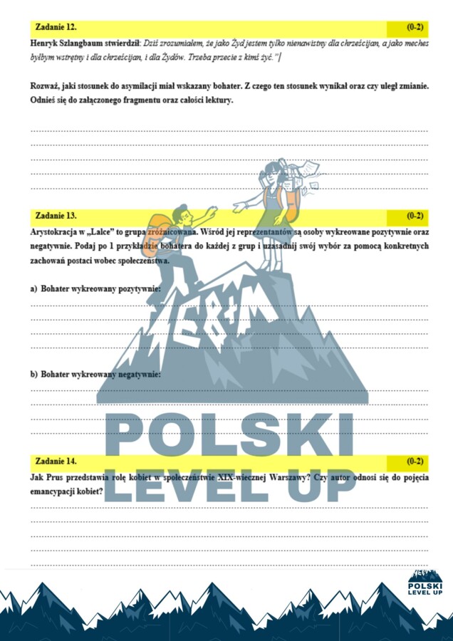 Pakiet 3 testów z pozytywizmu: Lalka, Potop, Zbrodnia i kara_Polski Level Up