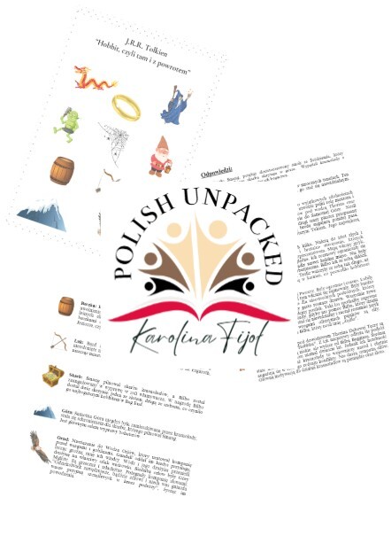 Ikony (obrazki, symbole) + odpowiedzi "Hobbit" J. R. R. Tolkien, język polski, egzamin ósmoklasisty, lektura obowiązkowa klasa 7-8