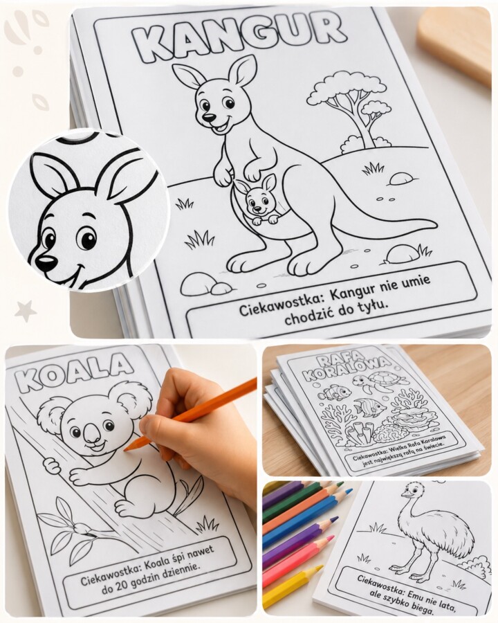 Kolorowanka edukacyjna. Australia w obrazkach
