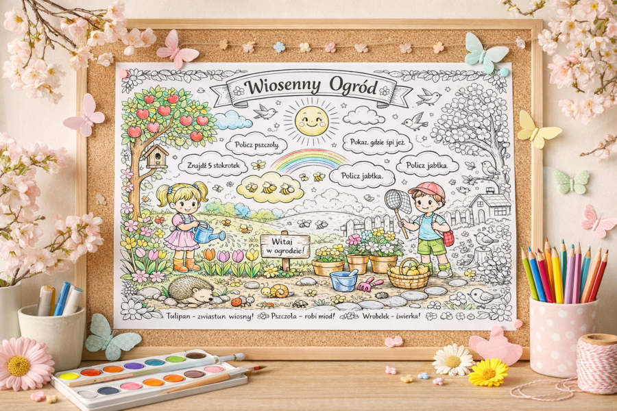 Kolorowanka "Wiosenny ogród"