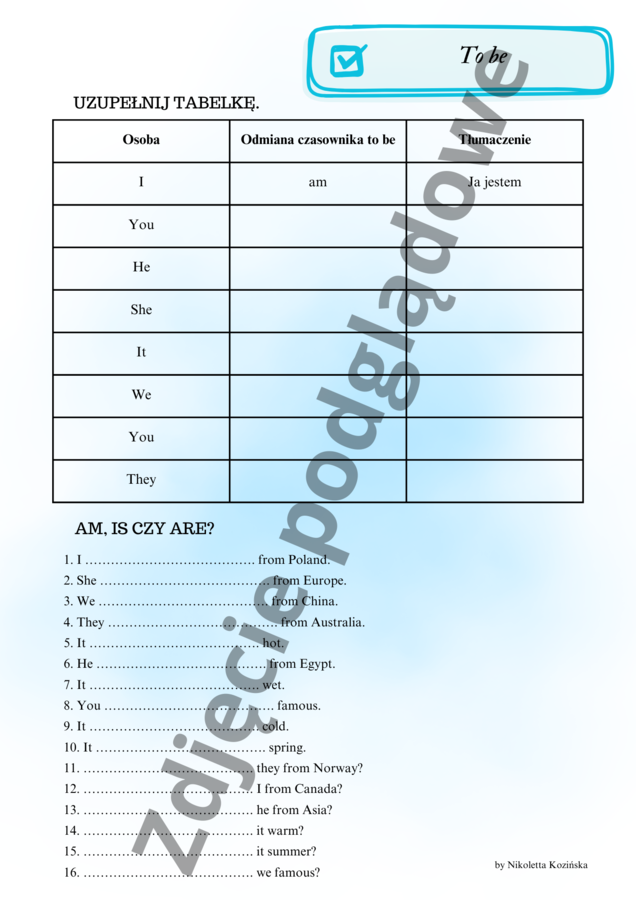 Brainy 5 unit 1 - karty pracy gramatyka