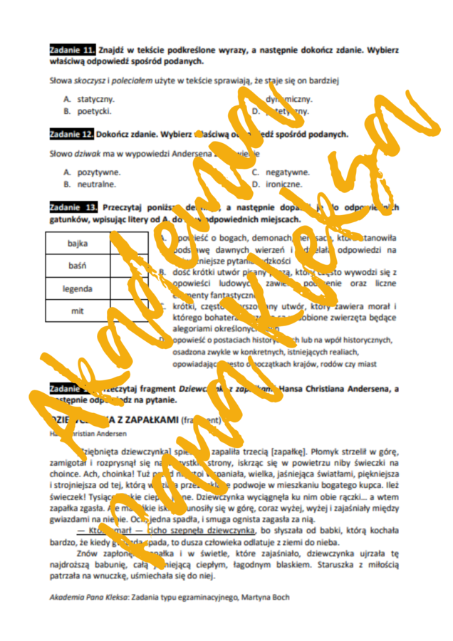 E8 „Akademia Pana Kleksa” *ZBIÓR ZADAŃ EGZAMINACYJNYCH* – wymagania 2024/2025 i 2025/2026