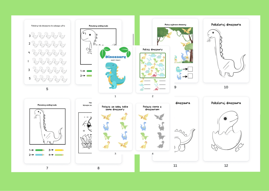 Dinozaury-karty pracy