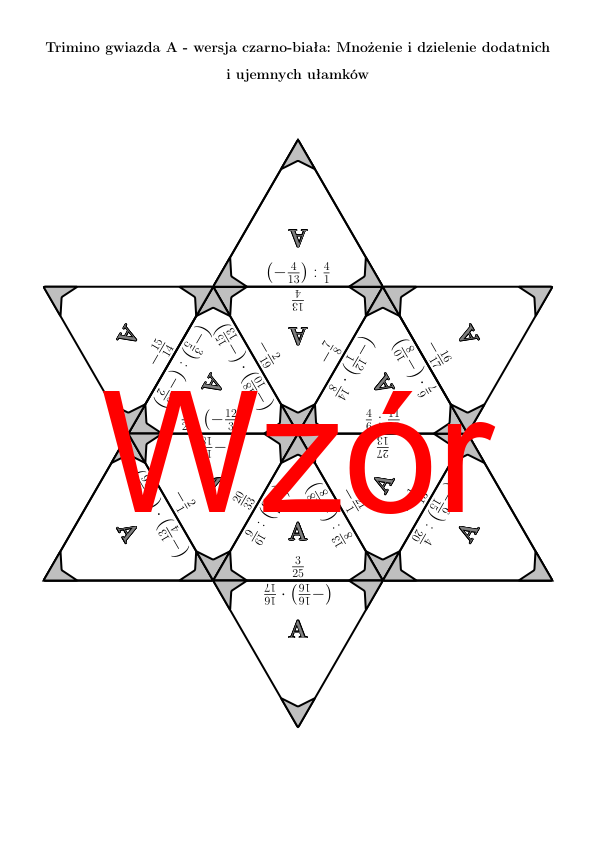 Trimino - Mnożenie i dzielenie dodatnich i ujemnych ułamków | matematyka
