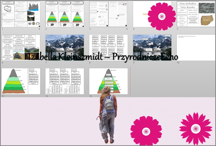 Pomysł na lekcję/karta pracy/stacje zadaniowe/notatki/ materiał do lekcji do tematu „Krajobraz wysokogórski Tatr” w pdf. W gratisie niekomercyjny scenariusz lekcji/pomysł na lekcję w programie genial.ly do edycji. Geografia 5. Dział „Krajobrazy Polski”.
