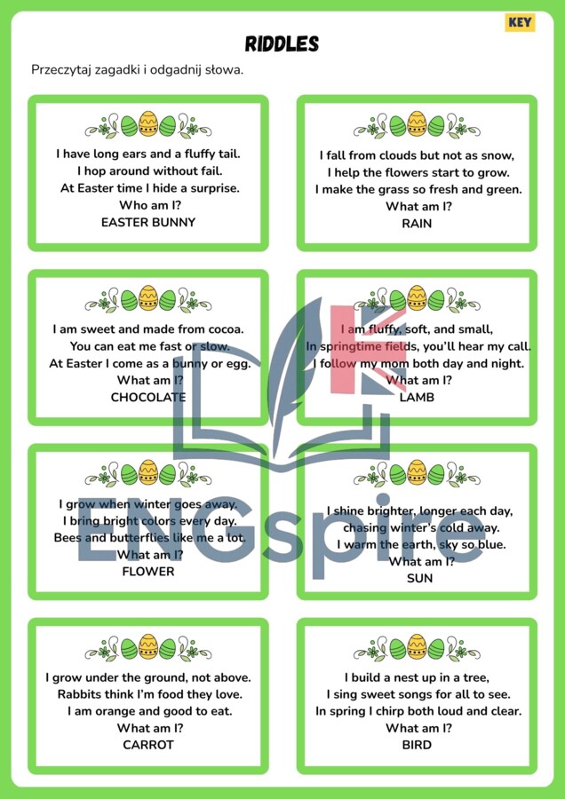 Easter Egg Hunt – gra wielkanocna po angielsku | speaking games, riddles| klasy 5–6