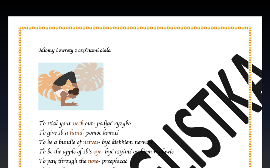 Idiomy, powiedzenia i zwroty z częściami ciała