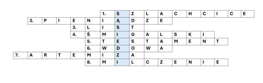 Krzyżówki z "Zemsty"