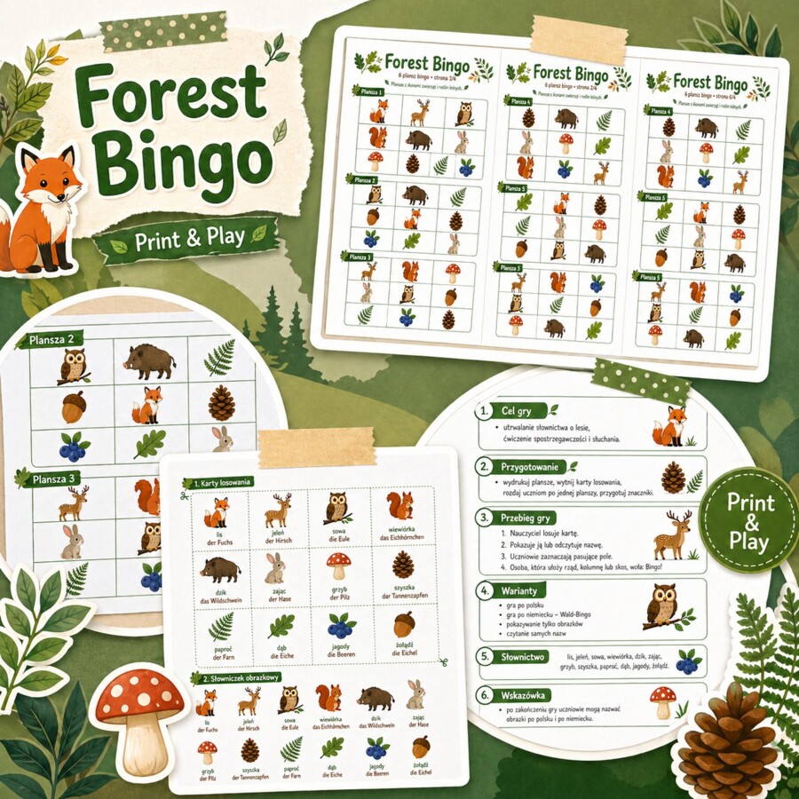 Gra. Forest Bingo