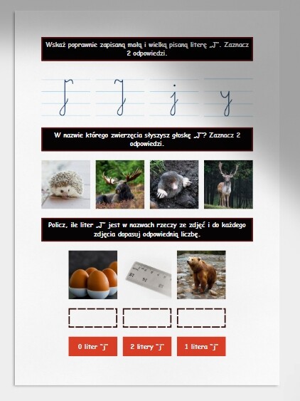 J i j. Karta pracy. Sprawdzian