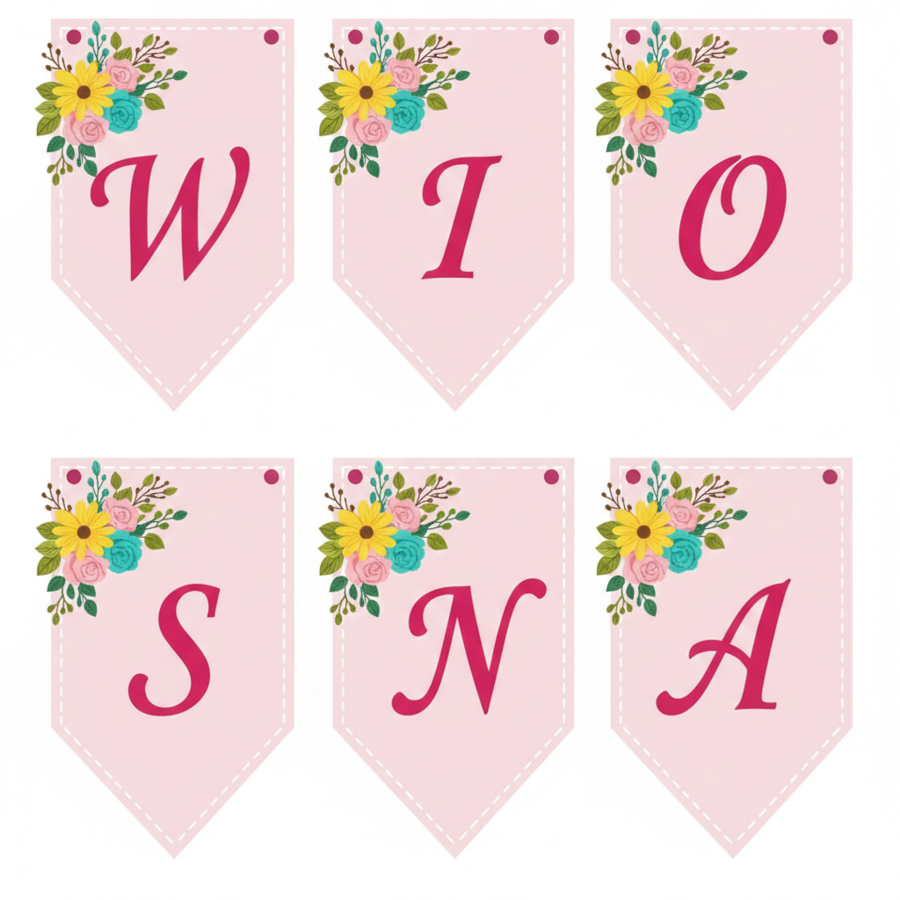 Wiosenna gazetka - girlanda +plansze