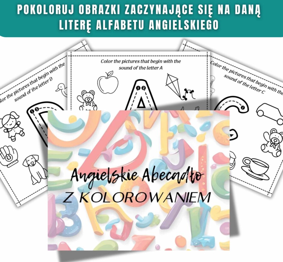 Angielskie Abecadło z kolorowaniem