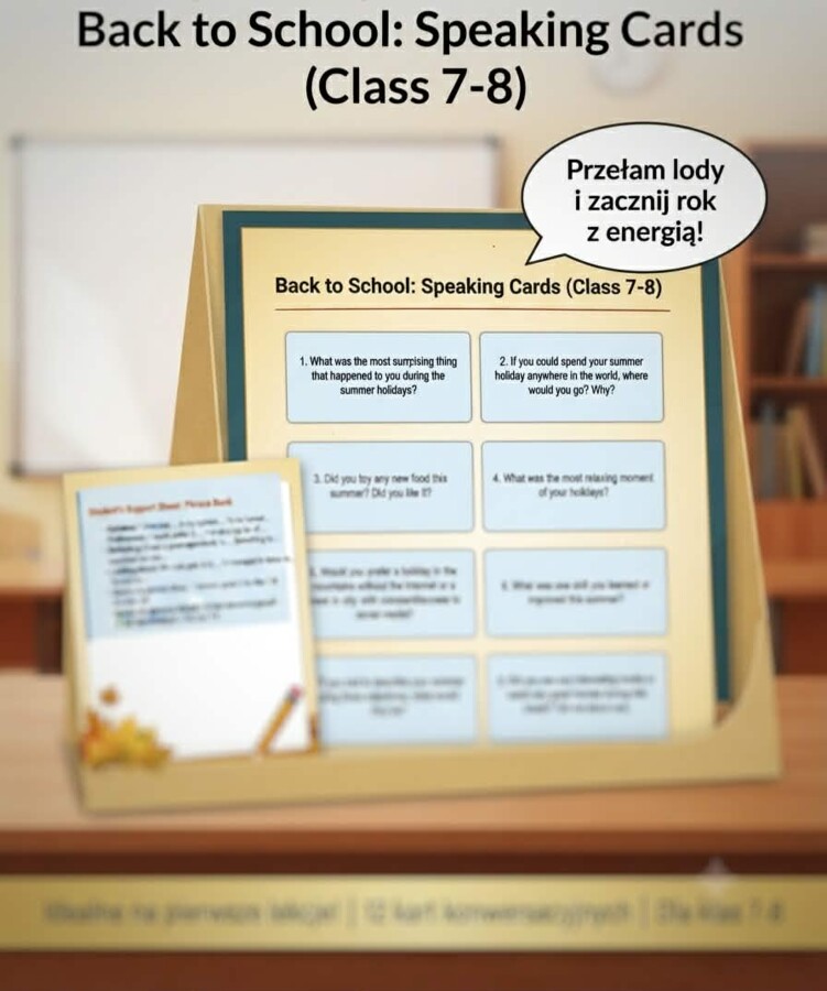 Back to School: Wakacyjne Karty Konwersacyjne (Speaking Cards) dla Klas 7-8