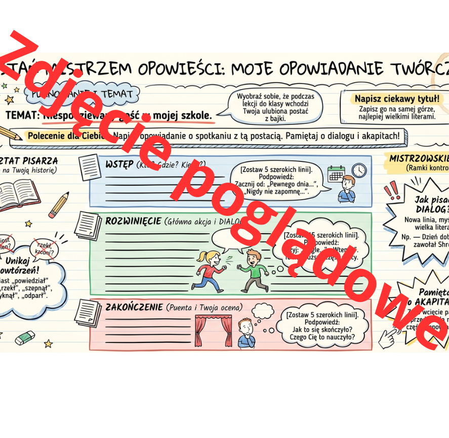 Notatka graficzna na temat opowiadania twórczego