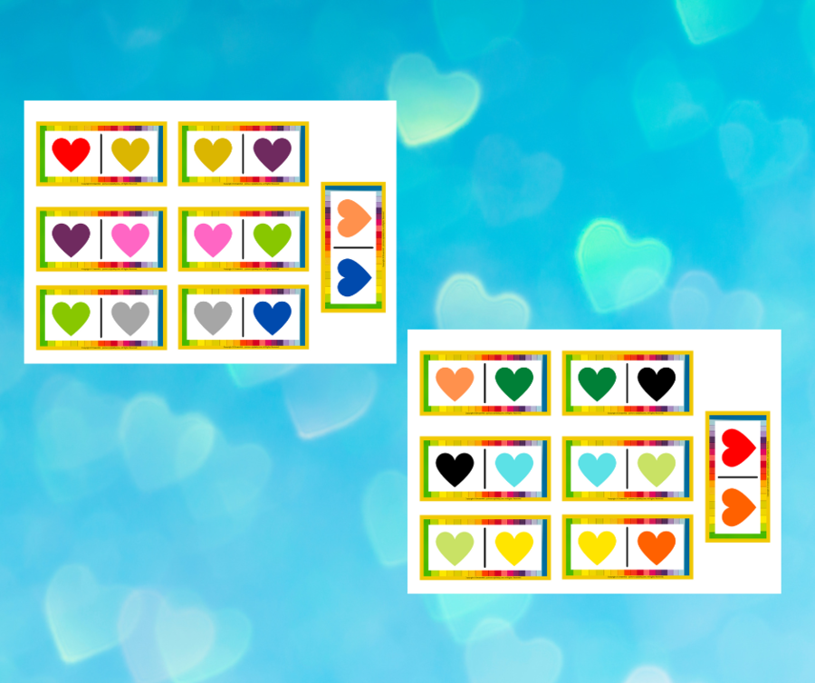 Domino stolikowe - walentynki