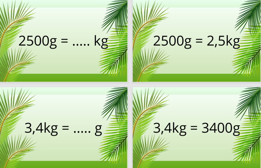 100 fiszek z zamiany jednostek masy - do samodzielnego wydruku