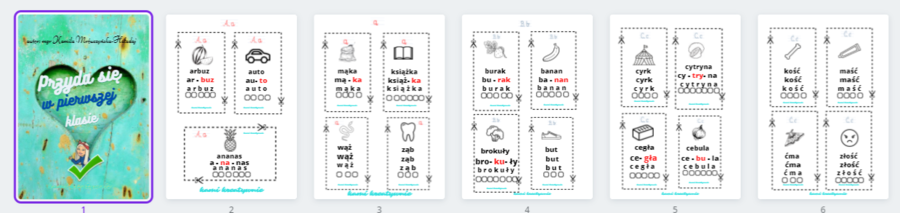 Wklejki do nauki czytania