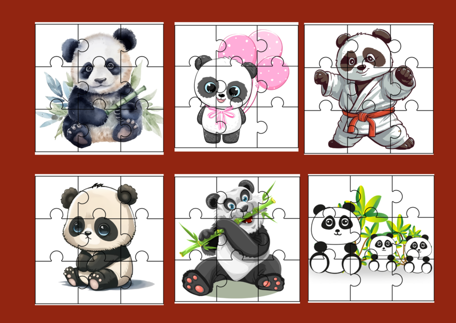 DZIEŃ PANDY – PUZZLE – 17 obrazków