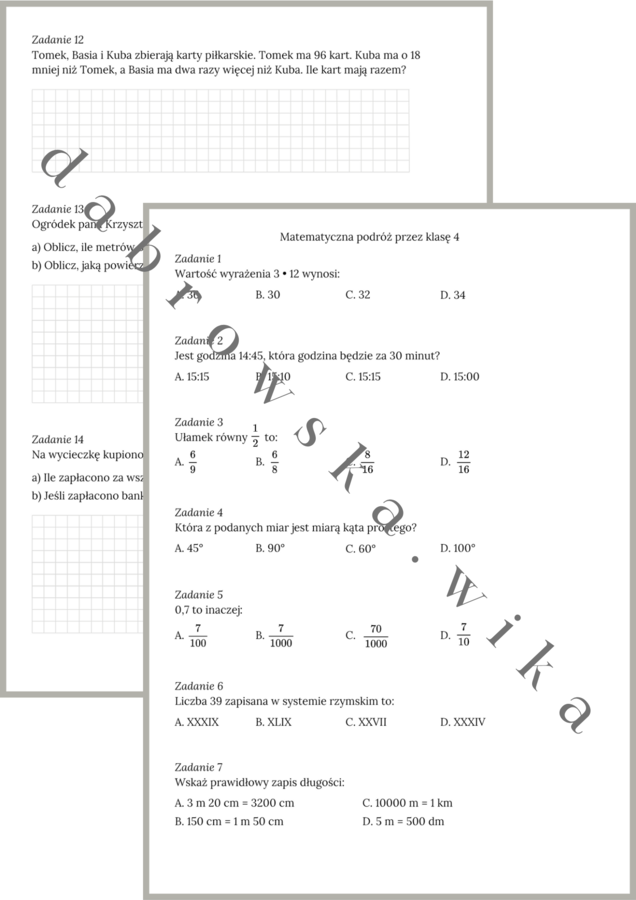 Matematyczna Podróż przez klasę 4