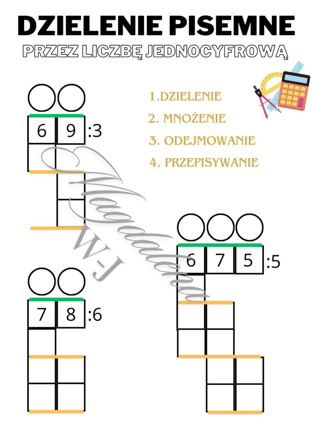 Klasa 4_Wprowadzenie_Dzielenie pisemne przez liczbę jednocyfrową