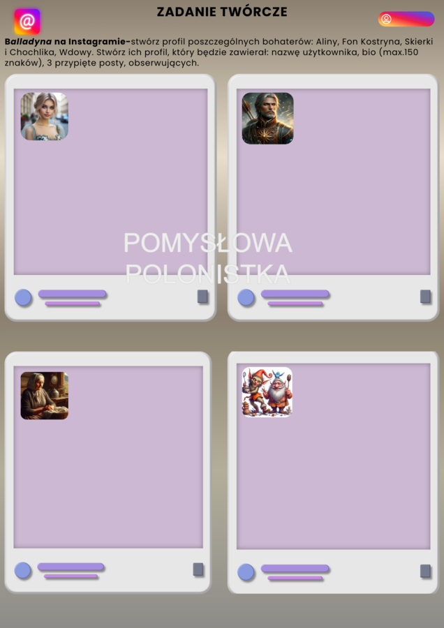 Balladyna-karty pracy