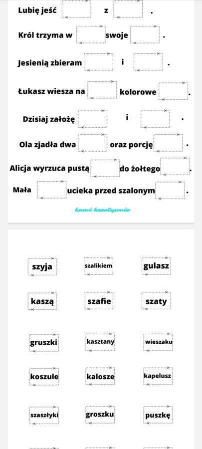 Głoską sz- pakiet logopedyczny
