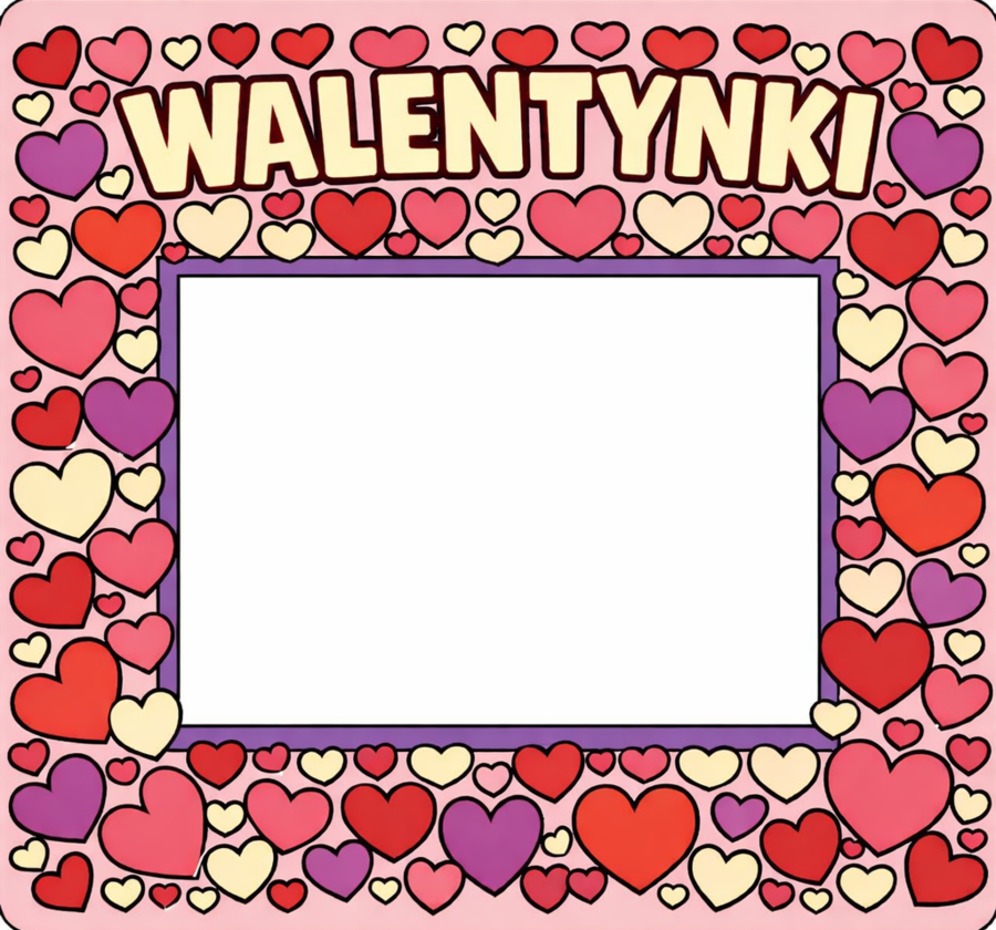 Walentynki – fotoramka do kolorowania – XXL (6×A4) + A4 (mini)