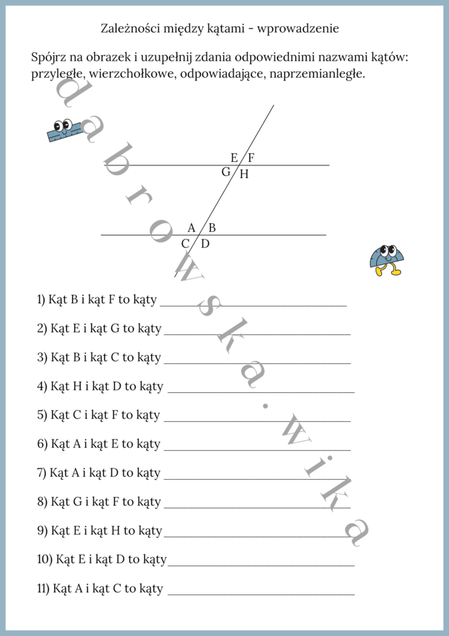 Zależności między kątami - wprowadzenie