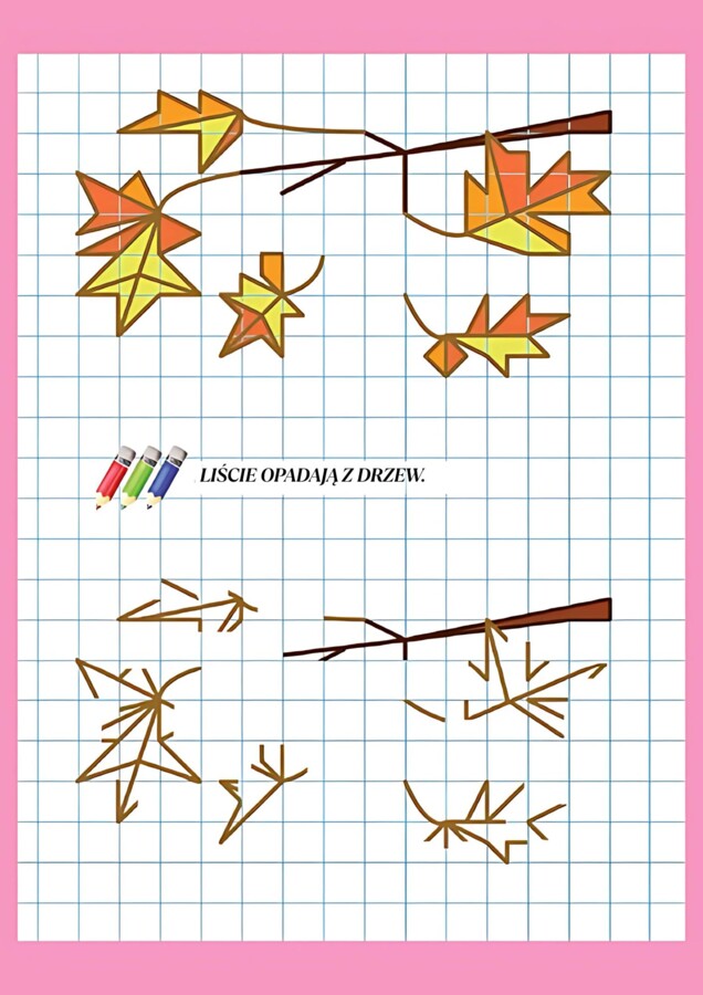 RYSOWANIE WEDŁUG KOMÓREK. CO DZIEJE SIĘ JESIENIĄ?. CZĘŚĆ II