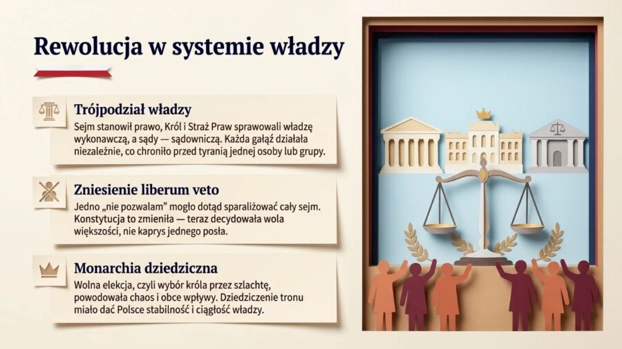 Konstytucja 3 Maja – prezentacja edukacyjna / gazetka szkolna (8 plansz)