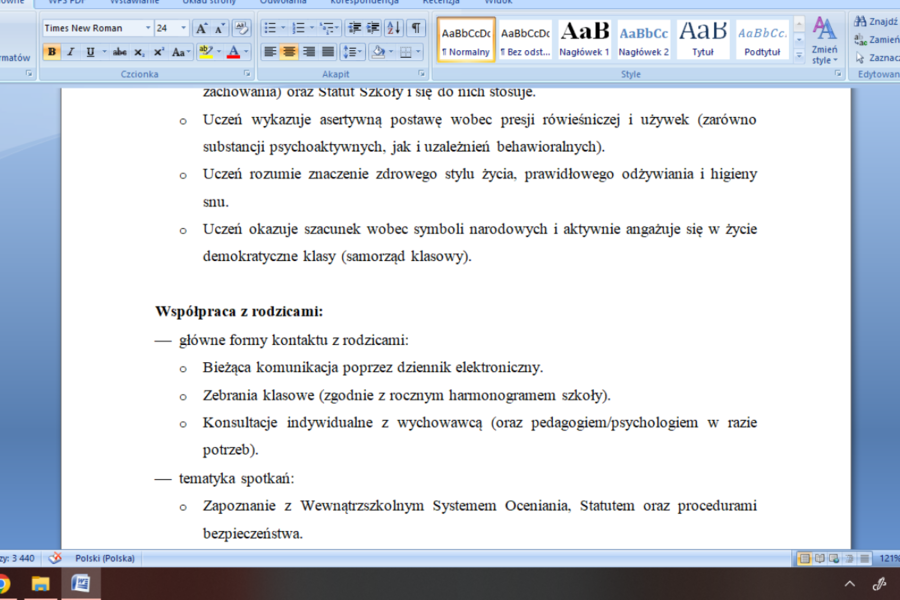 PLAN PRACY WYCHOWAWCY zgodny z MEN2026/2027- klasy IV, V, VI, VII, VIII