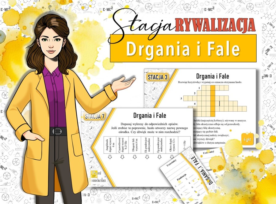 Stacja: RYWALIZACJA! Fizyka, klasa 8. Drgania, fale, dźwięk.